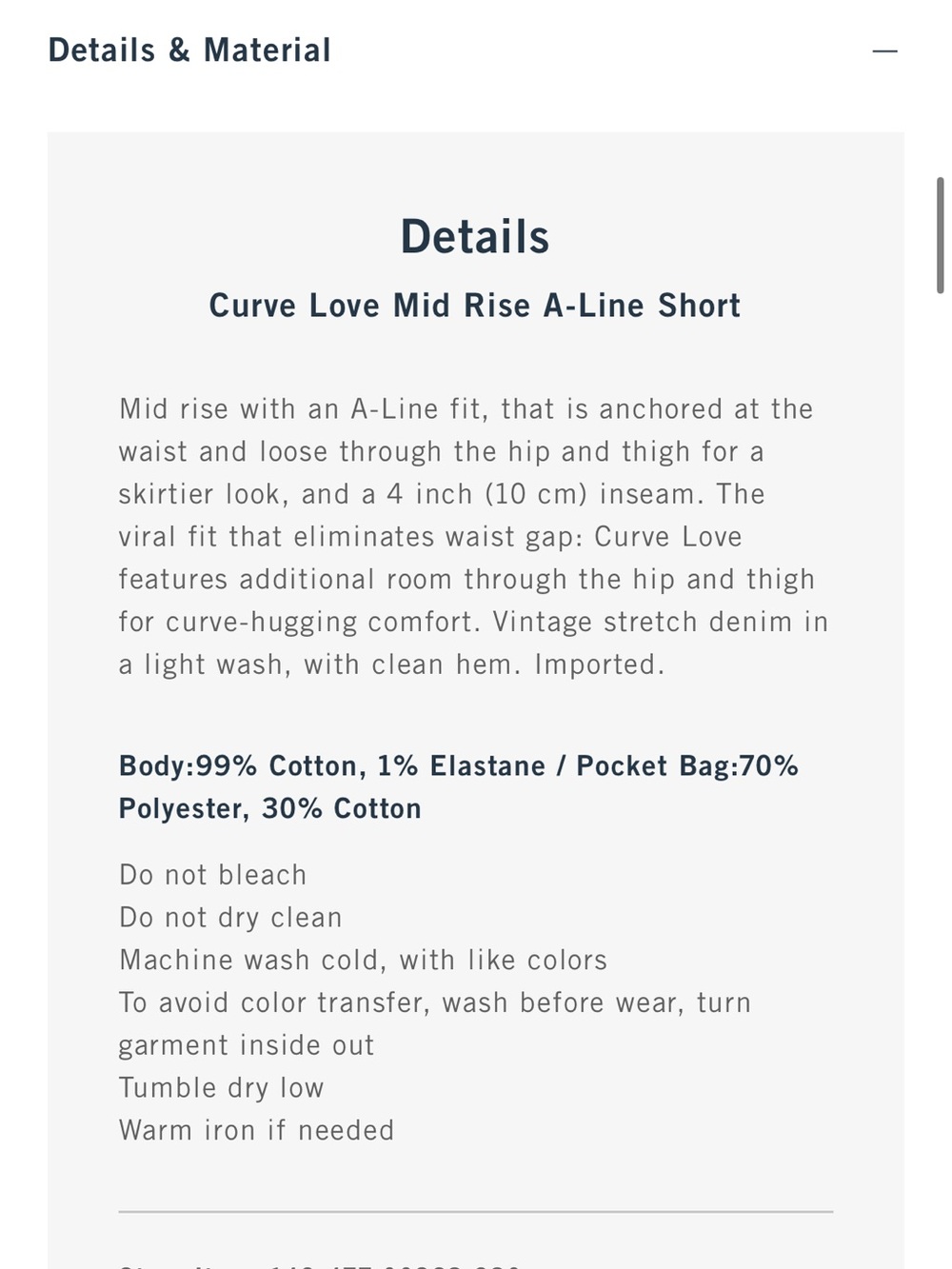Abercrombie & Fitch Curve Love Mid Rise A-Line Shorts - Picture 11 of 11